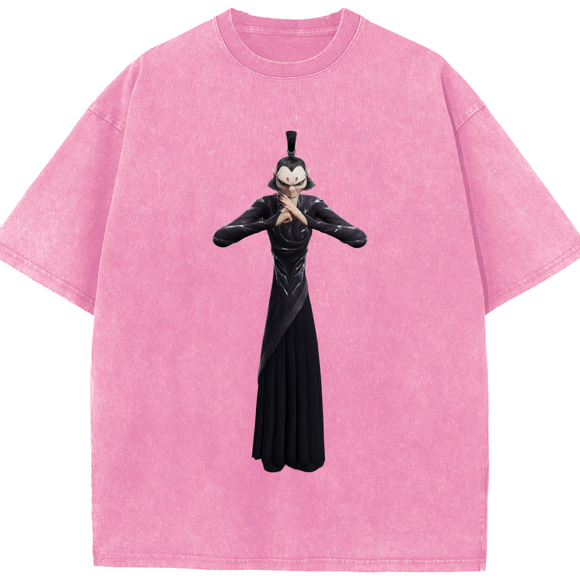 （画像用） Ne Zha 2 ナタ 魔童の大暴れ 綿100% ヴィンテージ風 半袖Tシャツ（フロントプリント）